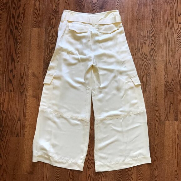 NWT Zimmermann Dawning Wide Leg Cargo Pants Womens 2 Medium Lemon Yellow Trouser - Picture 14 of 16